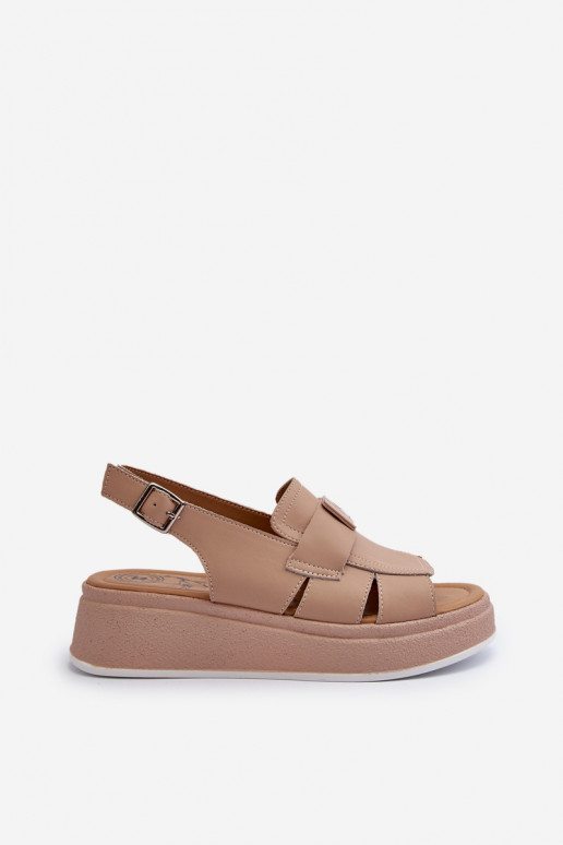 Naistesandaalid    platvormiga I Koturnie beeži värvi Vivitellia