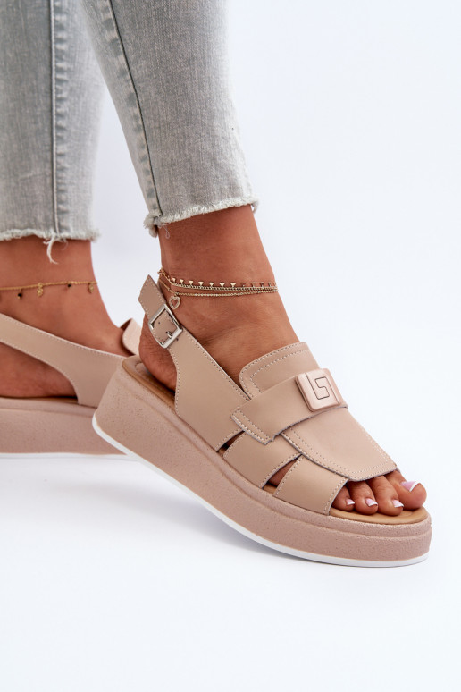Naistesandaalid    platvormiga I Koturnie beeži värvi Vivitellia