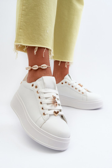 Sneakers tüüpi jalanõud   platvormiga Z Przypinkami  valget värvi Cavisa 2