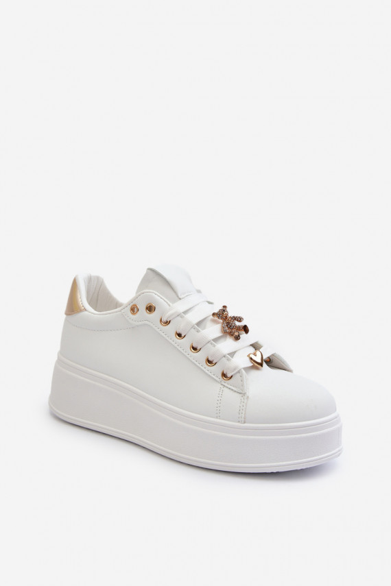 Sneakers tüüpi jalanõud   platvormiga Z Przypinkami  valget värvi Cavisa