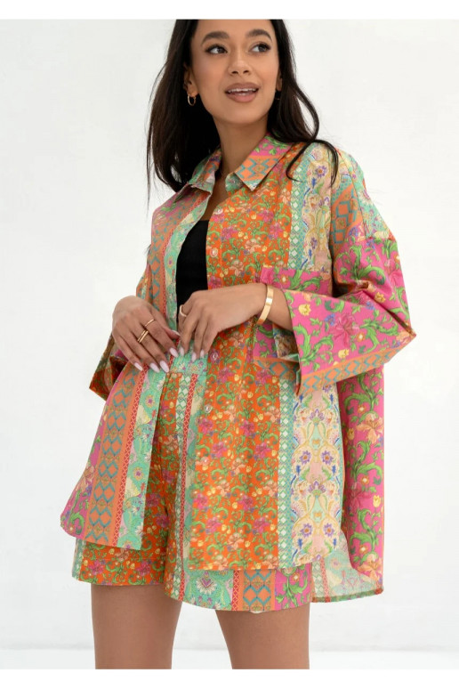 Suri - Pink floral boho oversize shirt