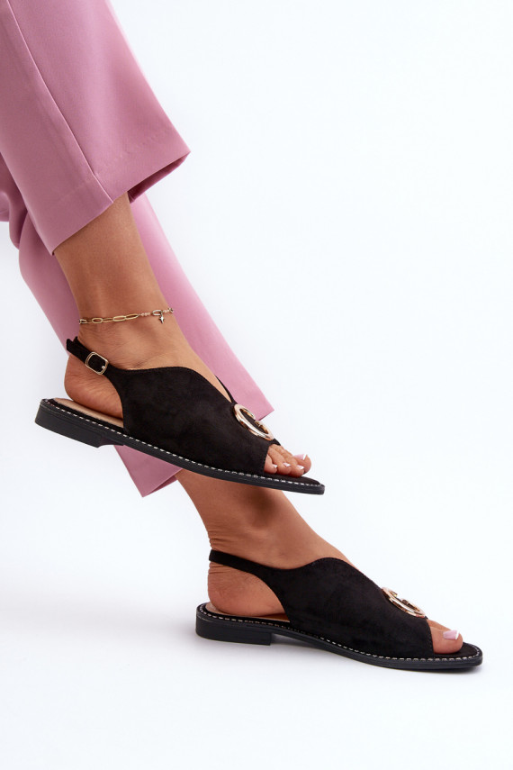 Elegantsed Naistesandaalid kaunistustega owe S.Barski mustad