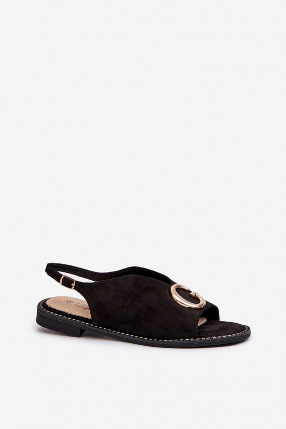 Elegantsed Naistesandaalid kaunistustega owe S.Barski mustad