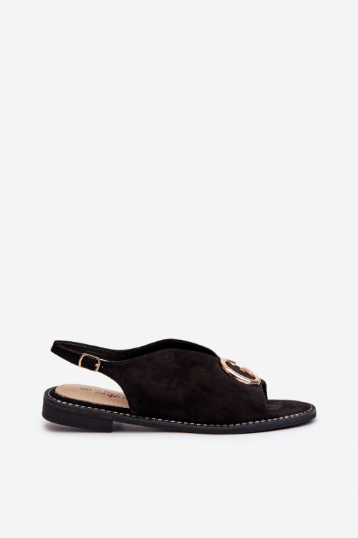 Elegantsed Naistesandaalid kaunistustega owe S.Barski mustad