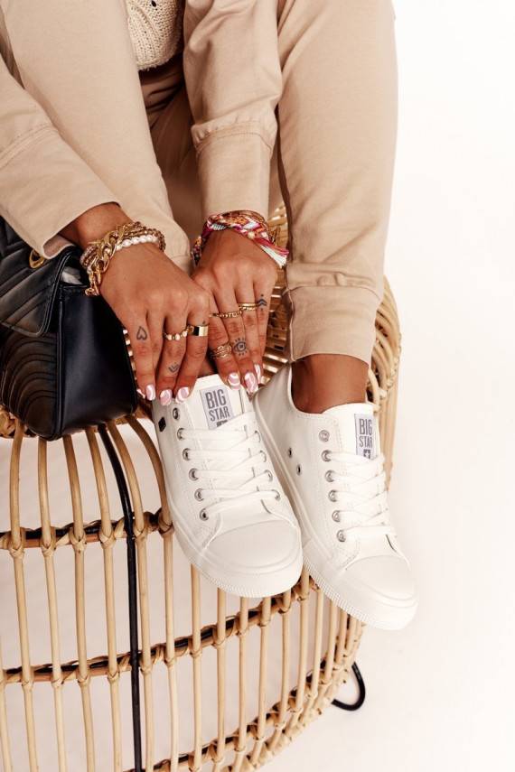   Naturaalsest nahast vabaaja jalanõud Big Star valget värvi V274869