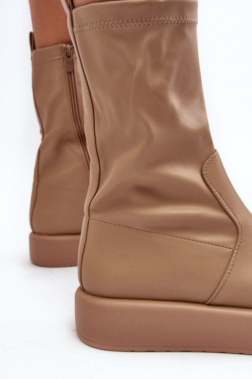   Naiste poolsaapad platvormiga Ekonahka beeži värvi Algedi