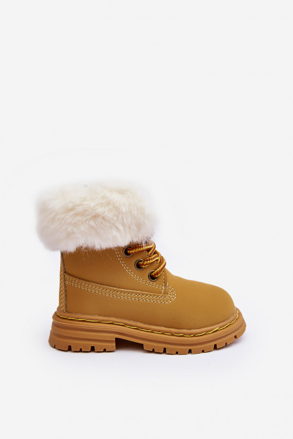 Laste jalanõud tõmblukuga karusnahaga pruunid värvi Gerande