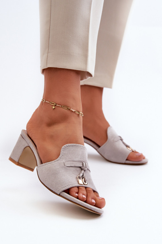 naiste plätud Z öko seemisnahastu kõrge jämeda kontsaga Halli värvi Jemenna