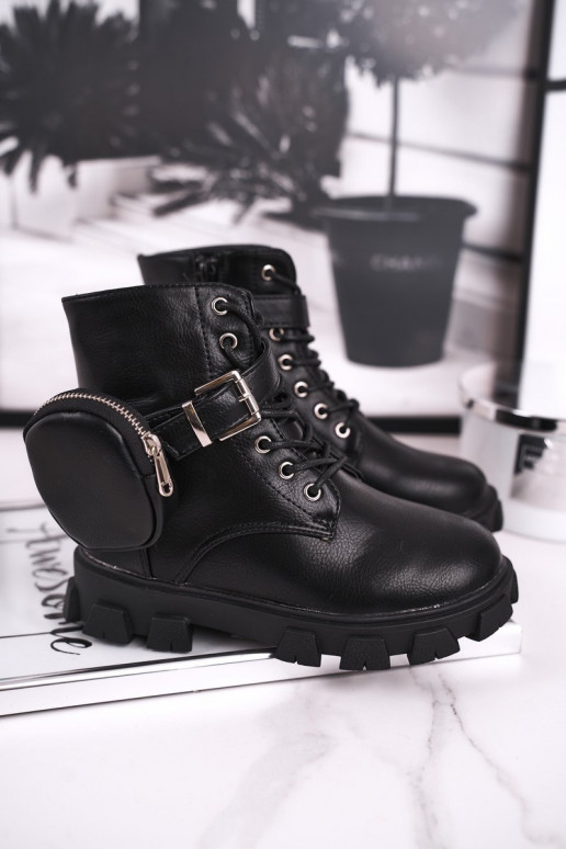 Musta värvi soojad lastejalatsid