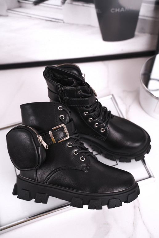 Musta värvi soojad lastejalatsid