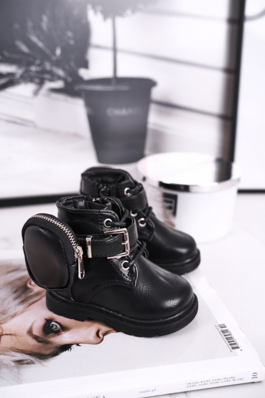 Musta värvi soojad lastejalatsid