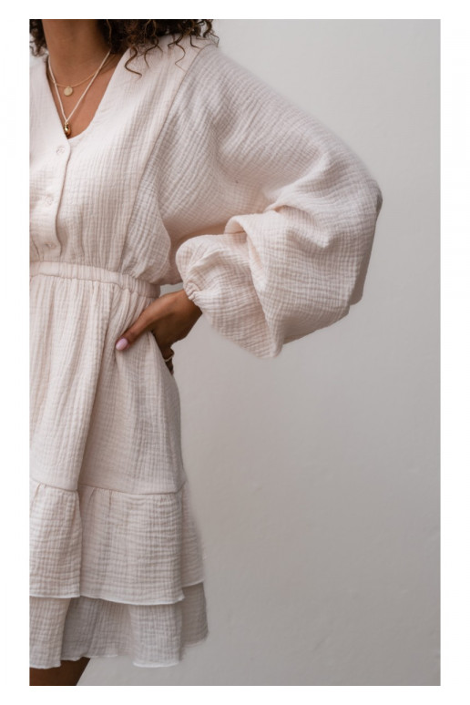 Milla - beež laiade varrukatega kleit