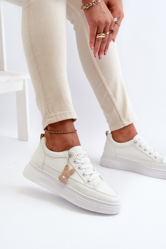 vabaaja jalanõud spordijalatsid   platvormiga kaunistustega valget värvi Vinceza 13613