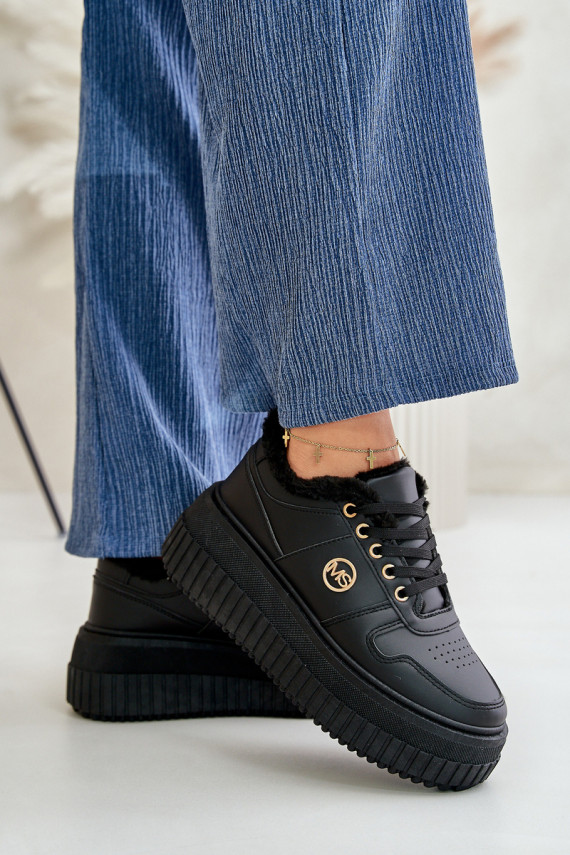 Sneakers tüüpi jalanõud spordijalatsid Naiselik voodriga moodsate massiivsete taldadega mustad Verissha