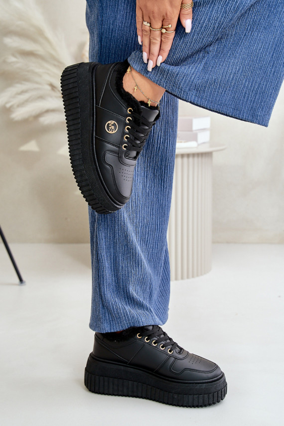 Sneakers tüüpi jalanõud spordijalatsid Naiselik voodriga moodsate massiivsete taldadega mustad Verissha