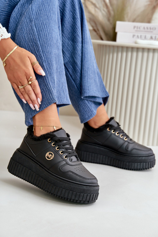 Sneakers tüüpi jalanõud spordijalatsid Naiselik voodriga moodsate massiivsete taldadega mustad Verissha