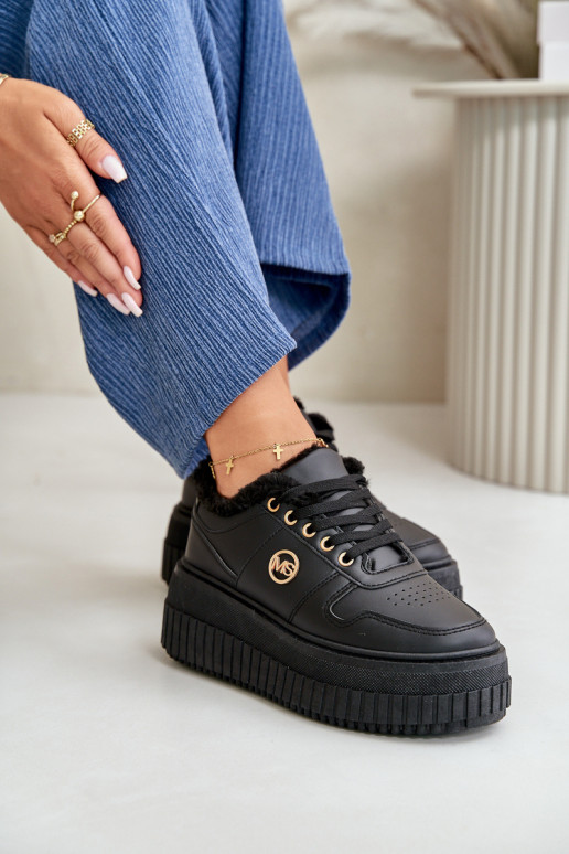 Sneakers tüüpi jalanõud spordijalatsid Naiselik voodriga moodsate massiivsete taldadega mustad Verissha