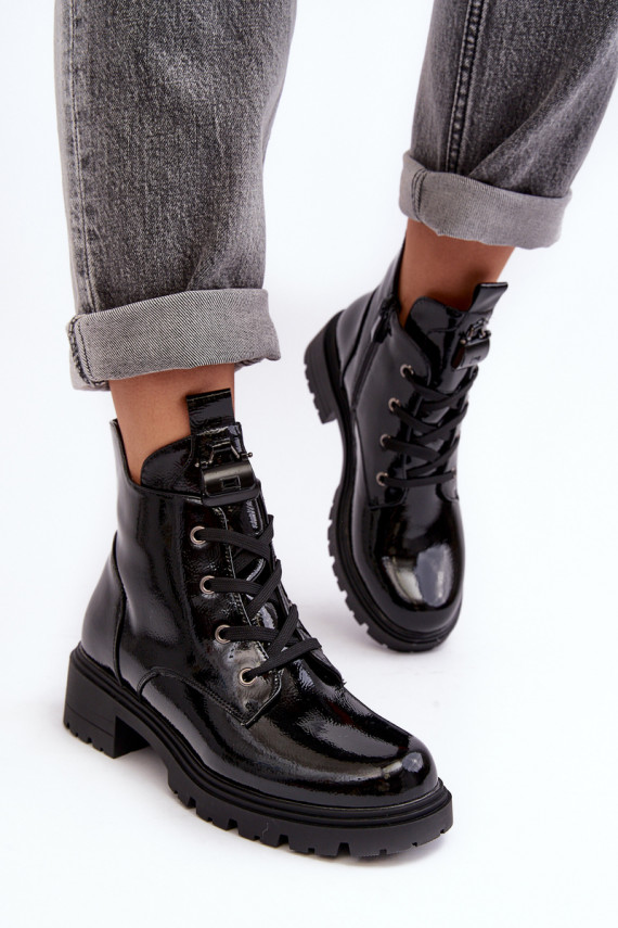 Laque Naiste poolsaapad tõmblukuga S.Barski HY93-91 mustad