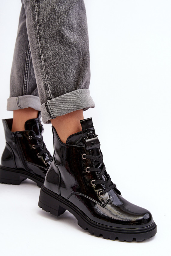 Laque Naiste poolsaapad tõmblukuga S.Barski HY93-91 mustad