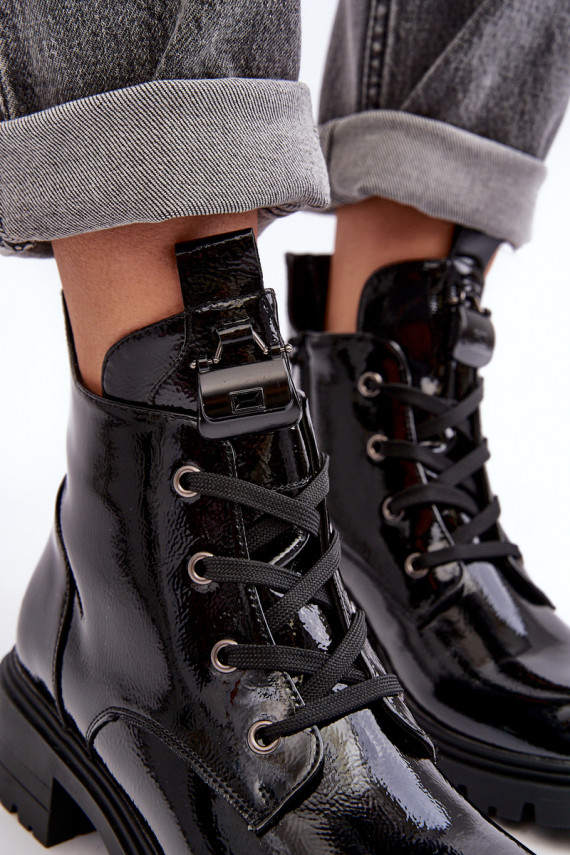 Laque Naiste poolsaapad tõmblukuga S.Barski HY93-91 mustad