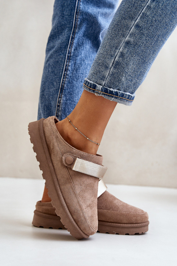 Naiselik Sussid voodriga karusnahaga platvormiga pruunid värvi Azida