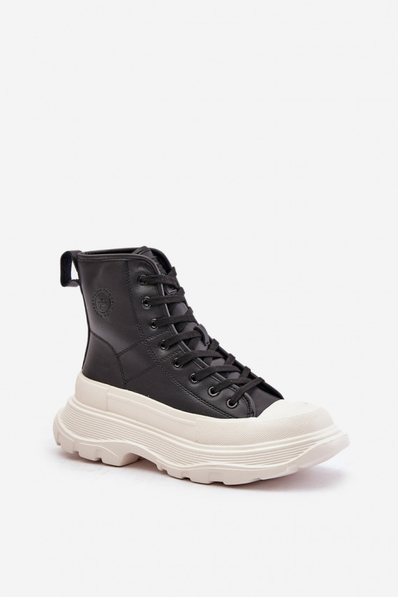 Nahk voodriga vabaaja jalanõud platvormiga Big Star OO274A599 mustad