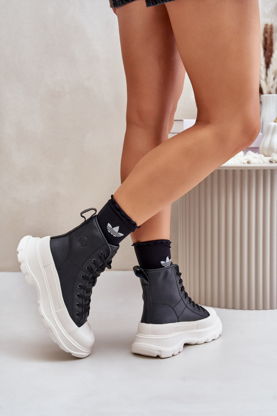 Nahk voodriga vabaaja jalanõud platvormiga Big Star OO274A599 mustad