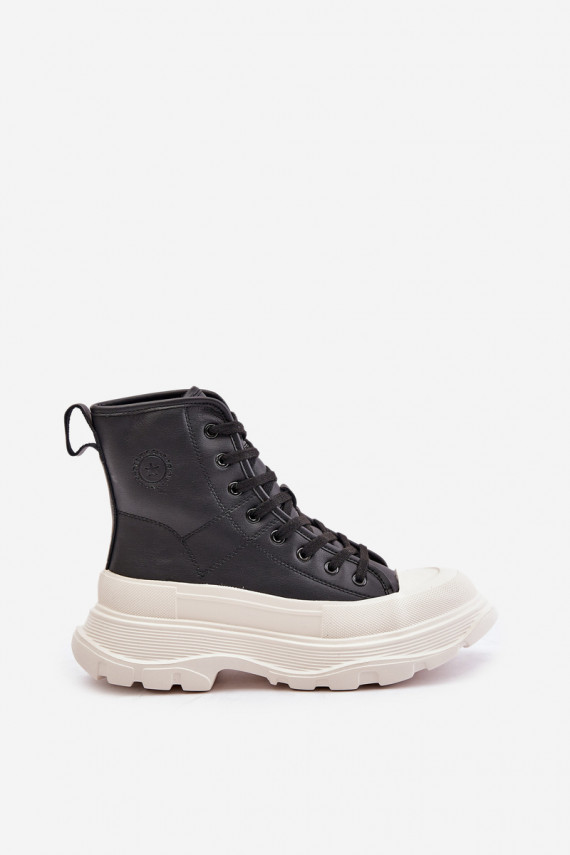 Nahk voodriga vabaaja jalanõud platvormiga Big Star OO274A599 mustad