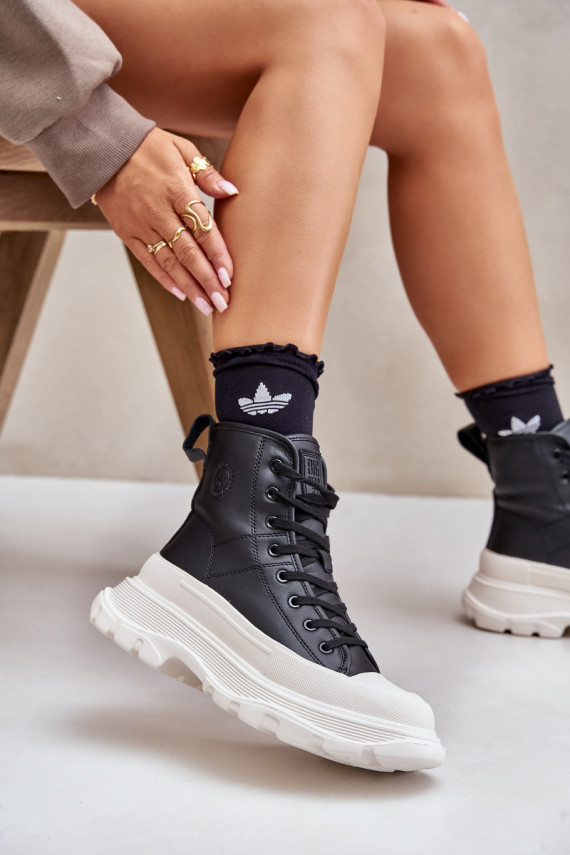 Nahk voodriga vabaaja jalanõud platvormiga Big Star OO274A599 mustad