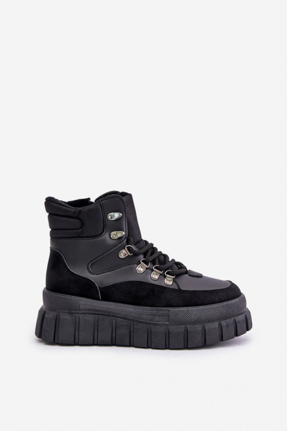 Naiselik voodriga Naiste poolsaapad jalanõud platvormiga mustad Jelenia