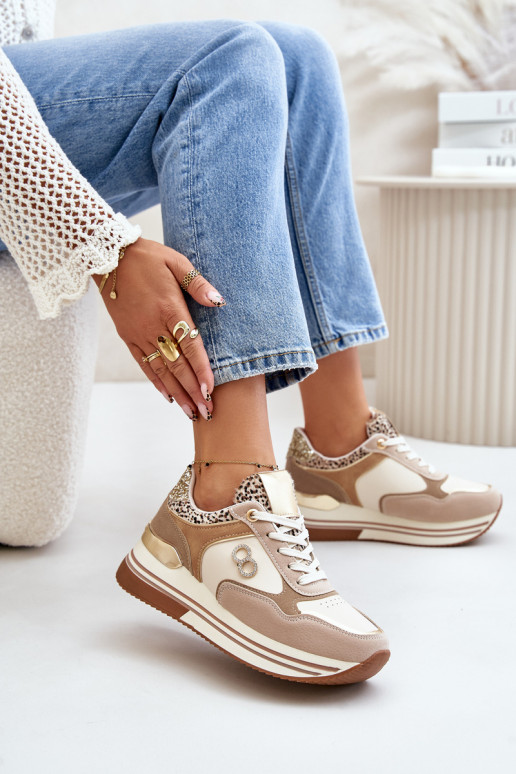 Sneakers tüüpi jalanõud Naiselik platvormiga beeži värvi Debizia
