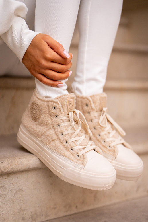 voodriga naiste saapad karusnahaga Typu Baranek Big Star OO274A444 beeži värvi