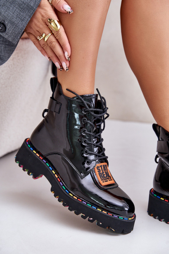 Laque Naiste poolsaapad jalanõud Naiselik Lossi juurde Nahk Artiker 55C0517 mustad