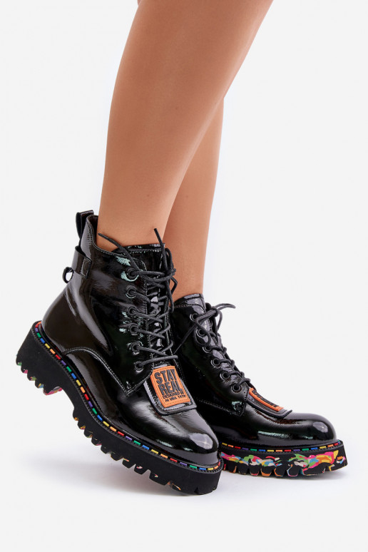 Laque Naiste poolsaapad jalanõud Naiselik Lossi juurde Nahk Artiker 55C0517 mustad