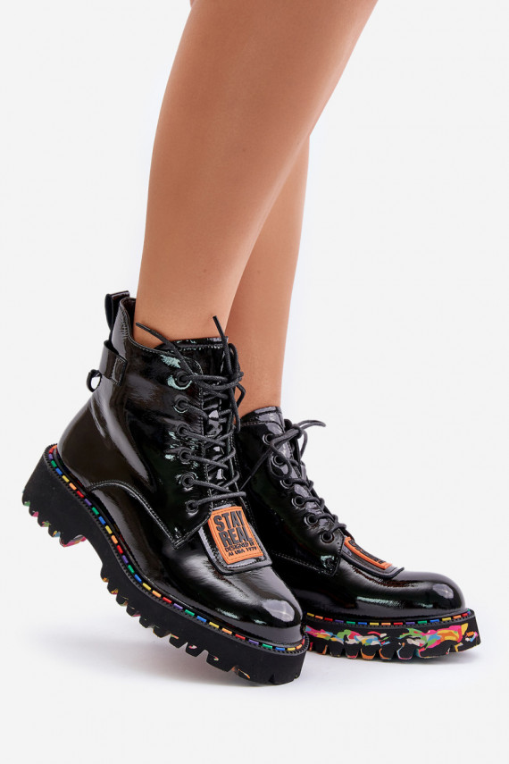 Laque Naiste poolsaapad jalanõud Naiselik Lossi juurde Nahk Artiker 55C0517 mustad