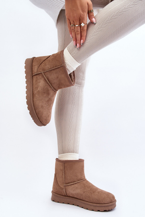 Nööpidega lumesaapad karusnahaga Khakivärvi Lizio