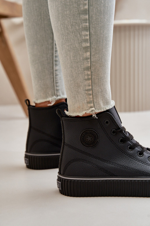 Naiselik voodriga vabaaja jalanõud eko-nahast Big Star OO274790 mustad