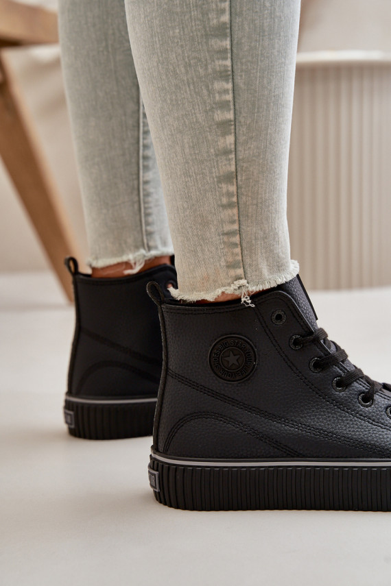 Naiselik voodriga vabaaja jalanõud eko-nahast Big Star OO274790 mustad