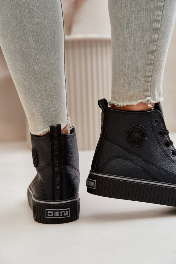 Naiselik voodriga vabaaja jalanõud eko-nahast Big Star OO274790 mustad