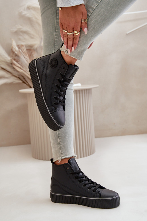 Naiselik voodriga vabaaja jalanõud eko-nahast Big Star OO274790 mustad