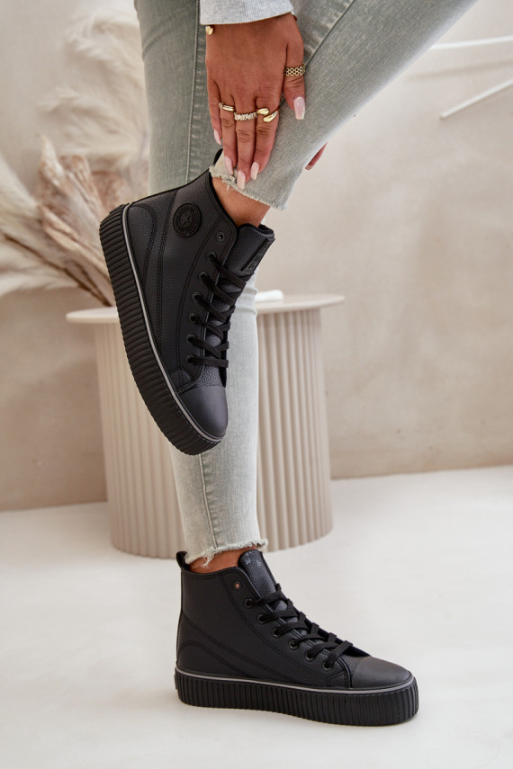 Naiselik voodriga vabaaja jalanõud eko-nahast Big Star OO274790 mustad