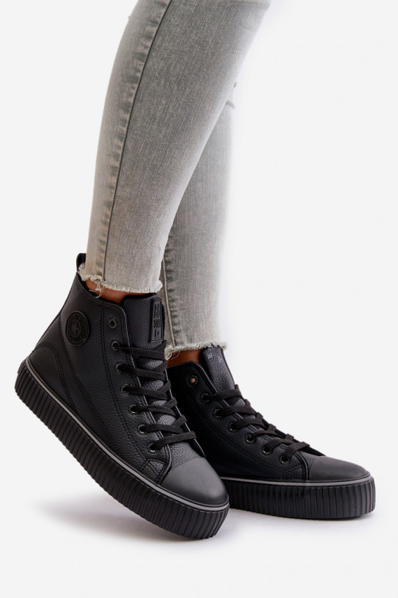 Naiselik voodriga vabaaja jalanõud eko-nahast Big Star OO274790 mustad