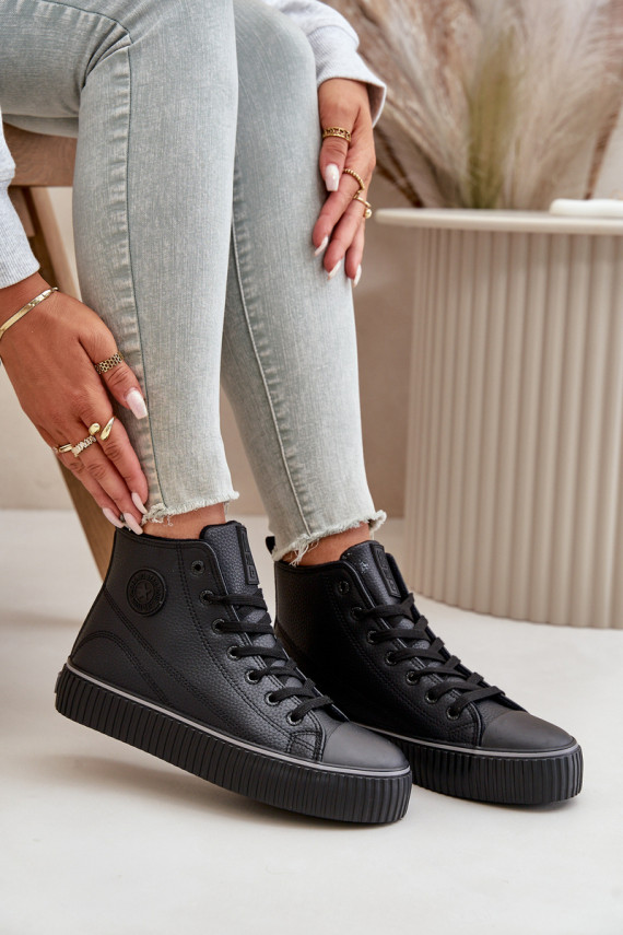 Naiselik voodriga vabaaja jalanõud eko-nahast Big Star OO274790 mustad