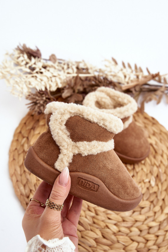 Nööpidega lumesaapad krõpsudega kinnitatav pruunid värvi Unitia