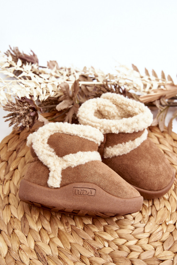 Nööpidega lumesaapad krõpsudega kinnitatav pruunid värvi Unitia