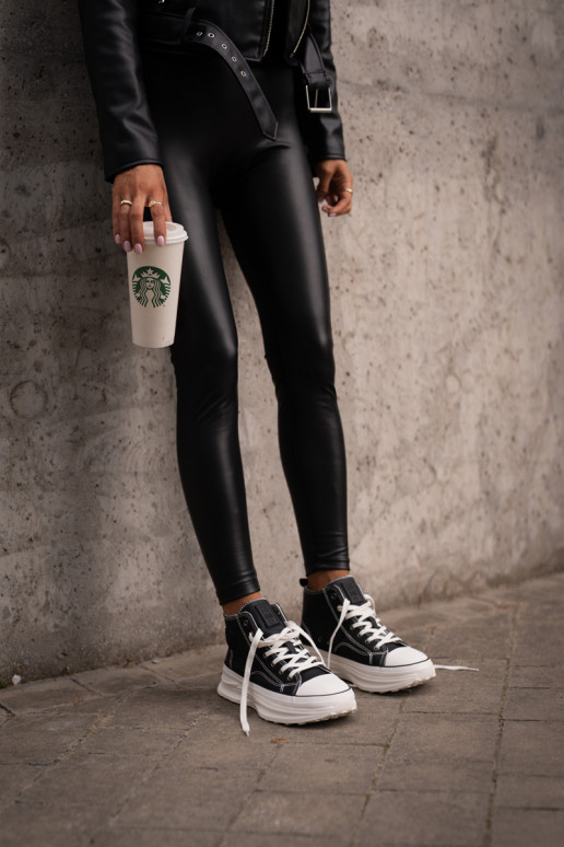 naiste saapad platvormiga Eko Nahk Big Star OO274063 mustad