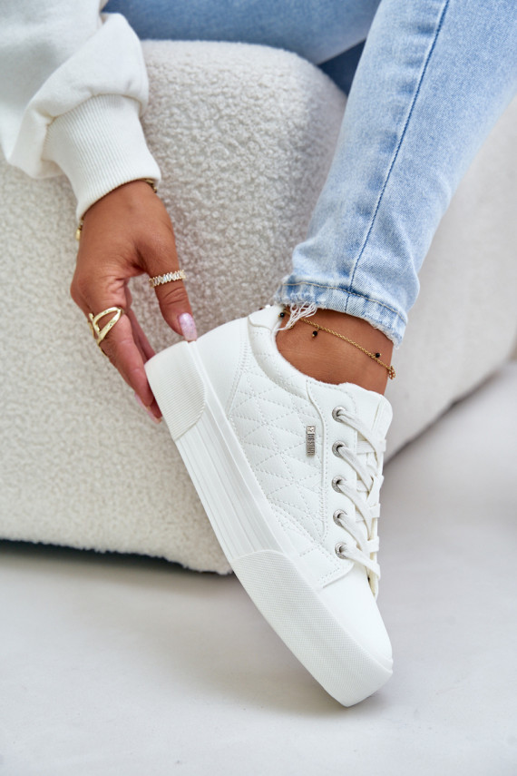 naiste saapad platvormiga voodriga Big Star OO274A464 valget värvi