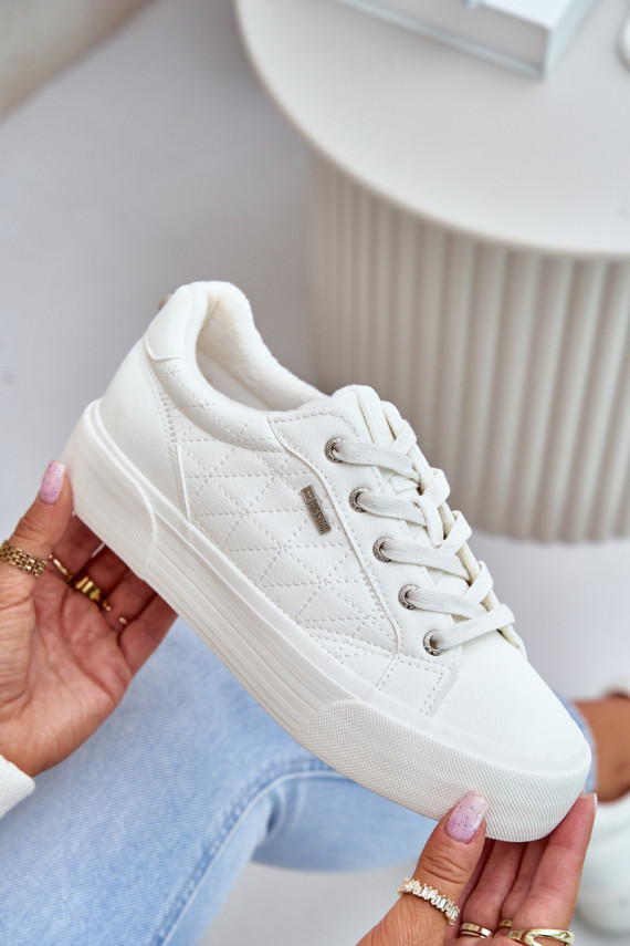 naiste saapad platvormiga voodriga Big Star OO274A464 valget värvi