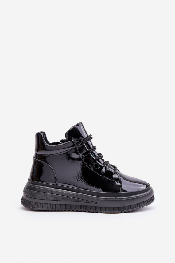 Lihtne Laque spordijalatsid platvormiga Naturaalsest nahast Artiker 55C1049 mustad