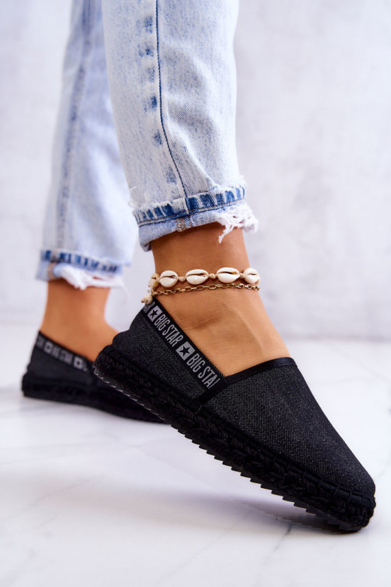 Riidest espadrillid Kaasahaarav mudel Big Star JJ274878 mustad